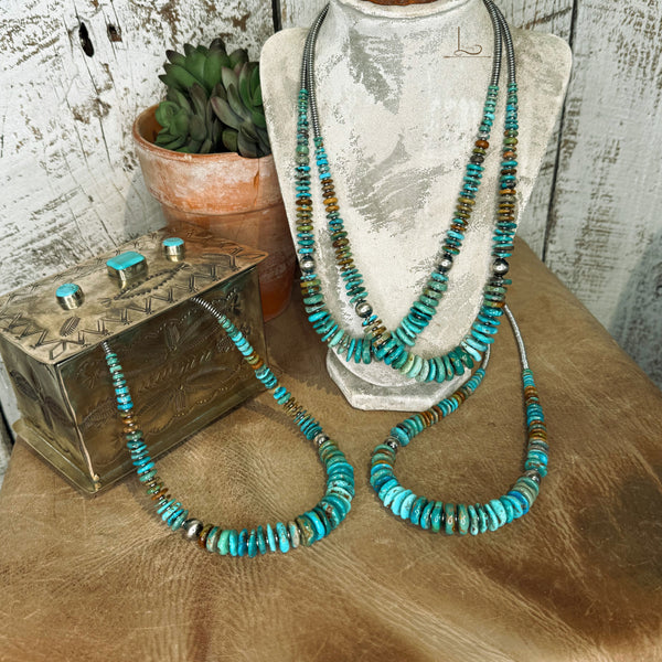 The Graduated Turquoise & Sterling Silver Pearl Necklace