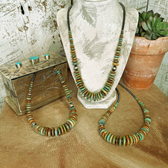 The Graduated Verde Turquoise & Sterling Silver Pearl Necklace