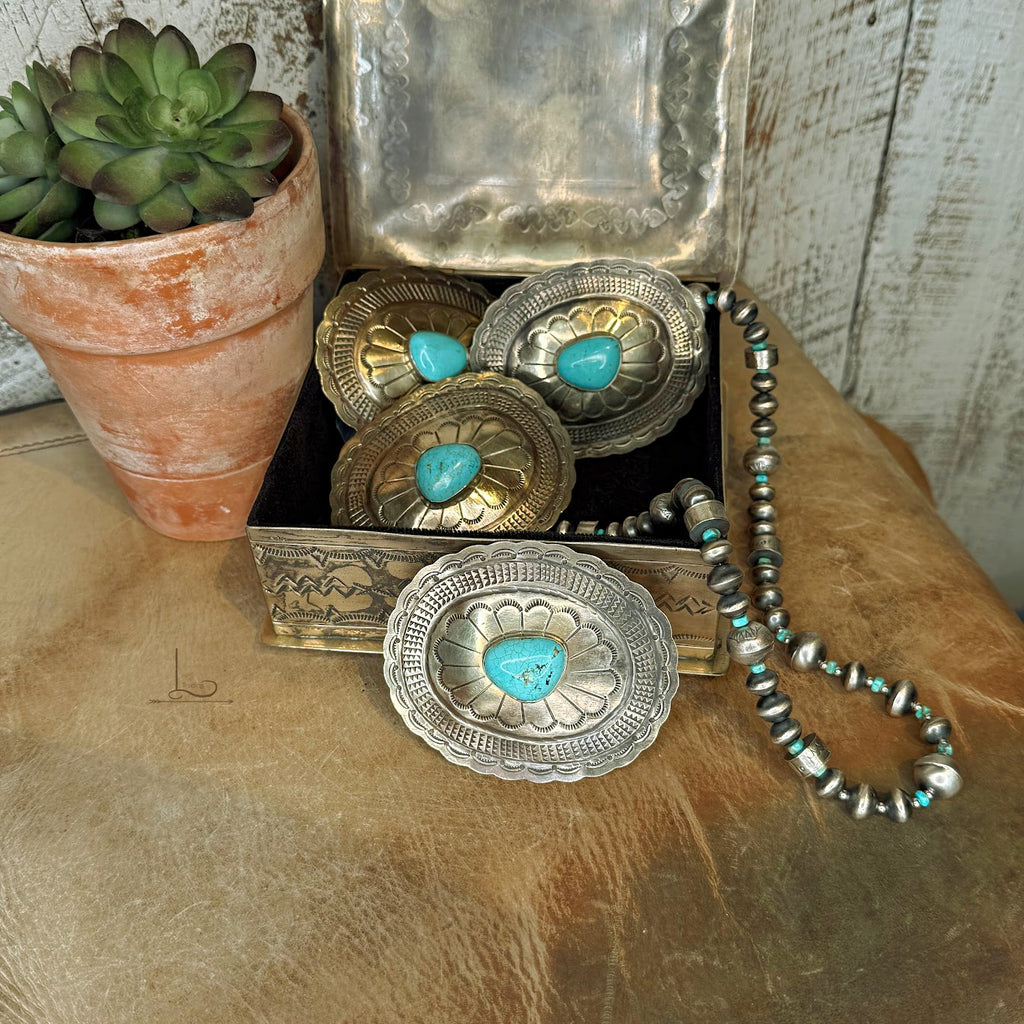 Hand Stamped Silver Oval Buckle