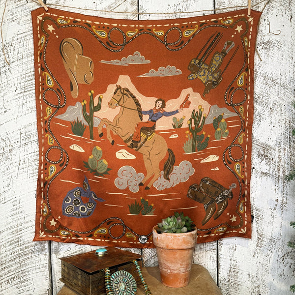 Happy Trails Silk Shorty Wild Rag in Cayenne