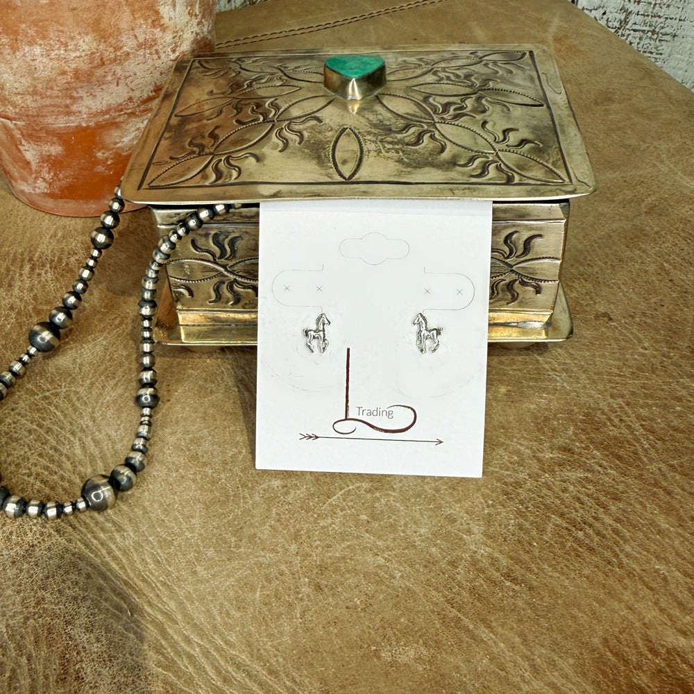 The Tiny Sterling Silver Horse Studs