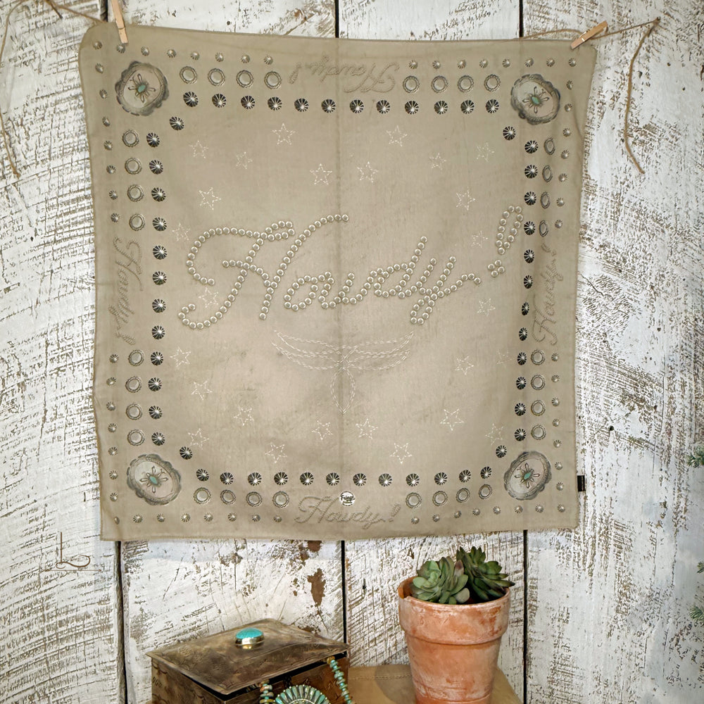 Howdy Bandana Wild Rag in Bone