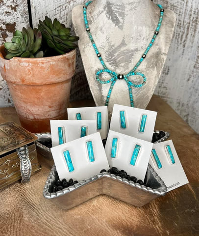 The Turquoise Mini Bar Earrings