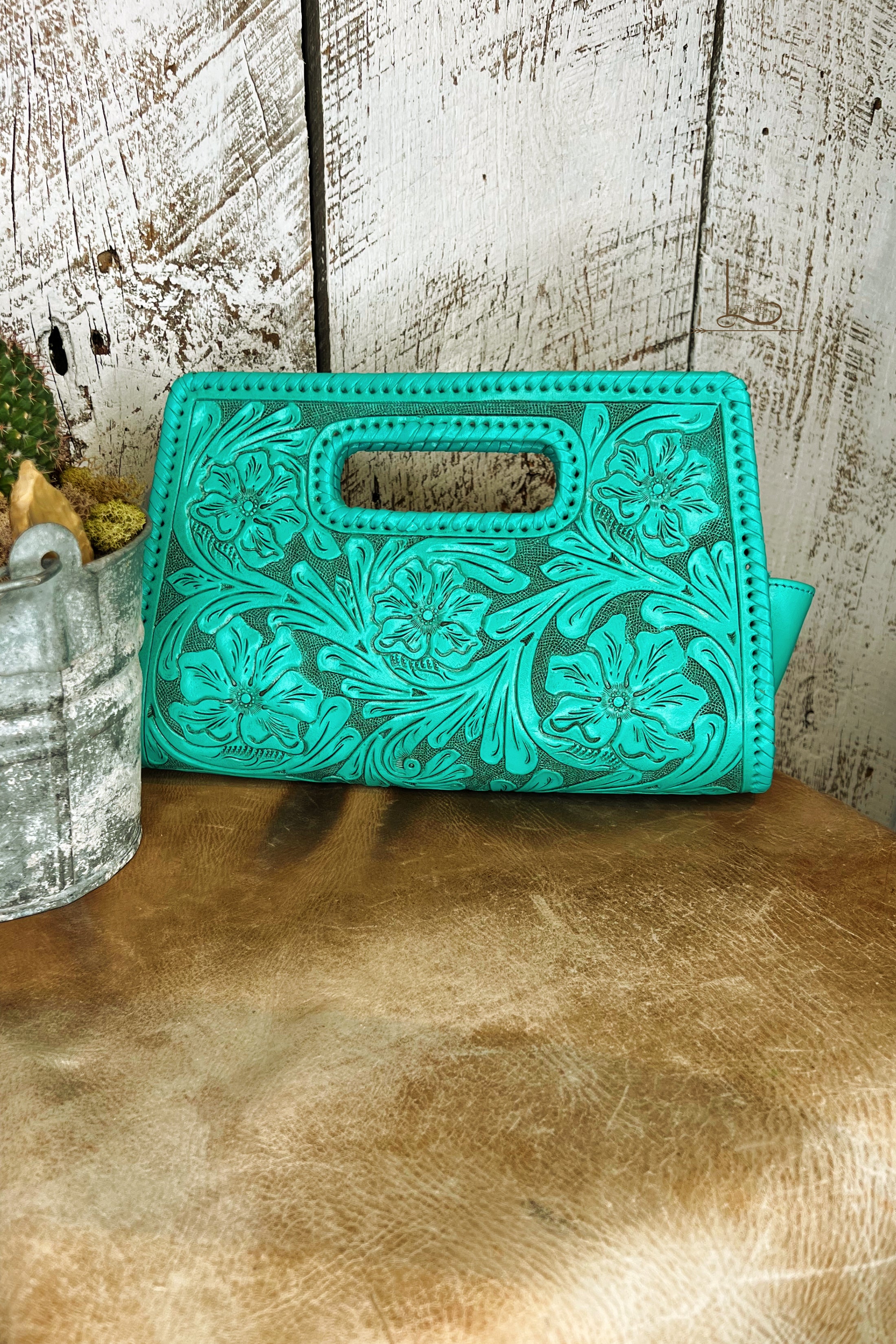 Hand-Tooled Leather Clutch, Leather Clutch Bag, Small Bag
