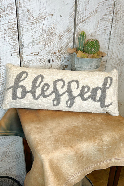 Blessed ~ Wool Hooked Pillow