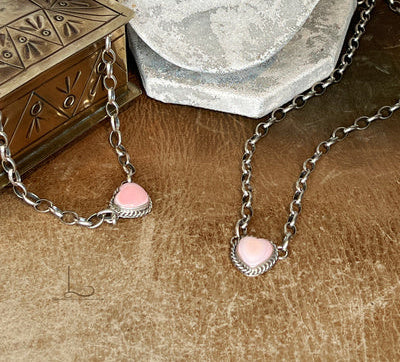 The Pink Heart Conch Sterling Necklace