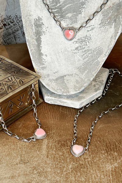 The Pink Heart Conch Sterling Necklace