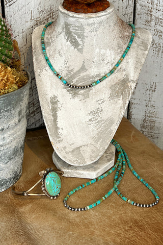 The Jess Turquoise & Sterling Pearl Necklace