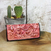 Antonio Tooled Leather Wallet in Pink