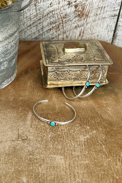 The Tiny Turquoise Sterling Stacker Cuff