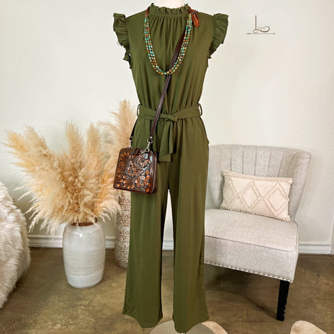 The Anson Jumpsuit in Olive