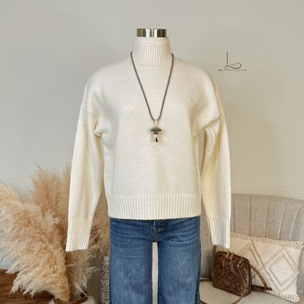 The Jess Mock Neck in Cream