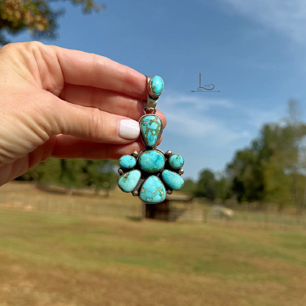Kingman Turquoise Cluster Pendant