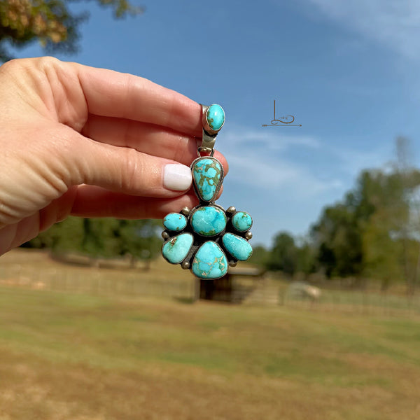 Kingman Turquoise Cluster Pendant