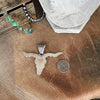 The Sterling Silver Sonoran Turquoise Longhorn Pendant