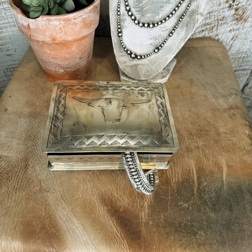 The Longhorn Hand Stamped Silver Box