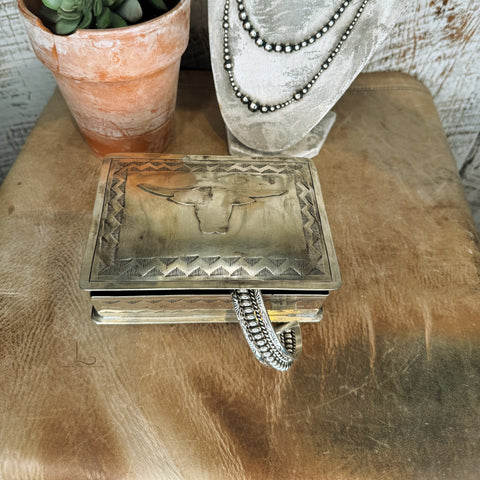 The Longhorn Hand Stamped Silver Box