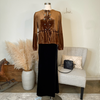 The Lockhart Brown Velvet Peplum Top