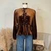 The Lockhart Brown Velvet Peplum Top