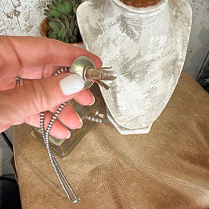 The Sterling Silver Squash Blossom Mini Pearl Necklace