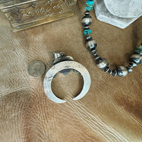 The Mohave Sterling & Turquoise Necklace with Kingman Turquoise Heart Naja Pendant