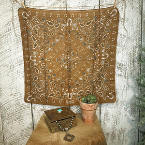 Lucky Paisley Bandana in Saddle~ Shorty Wild Rag