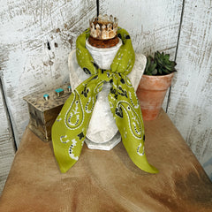 Lucky Paisley Bandana in Pear~ Shorty Wild Rag