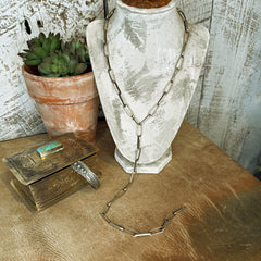 Sterling Silver Paperclip Link Necklace ~30"