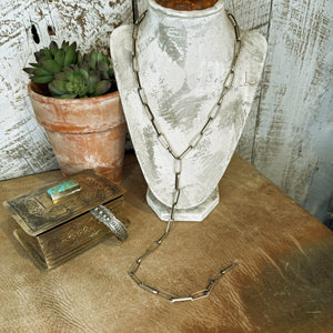 Sterling Silver Paperclip Link Necklace ~30"