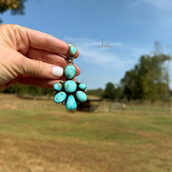 Royston Turquoise Cluster Pendant