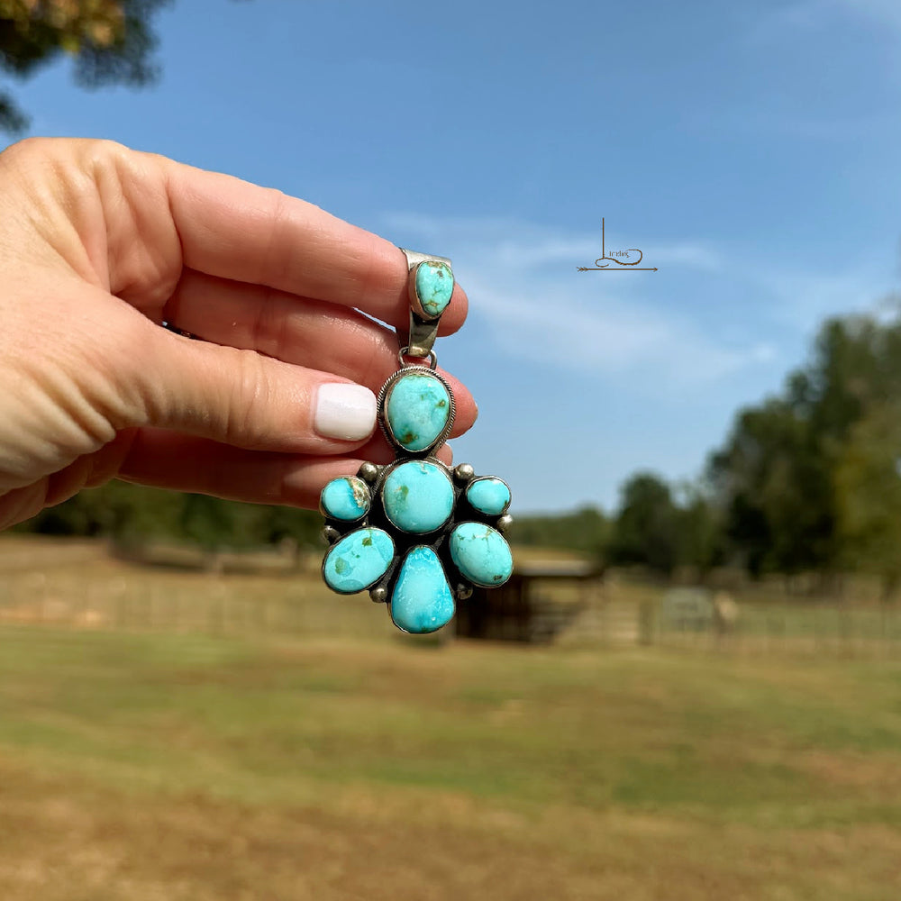 Royston Turquoise Cluster Pendant