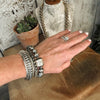 The Sterling Silver Handstamped Barrel Pearl Bracelet ~ Horse, Longhorn & Cactus
