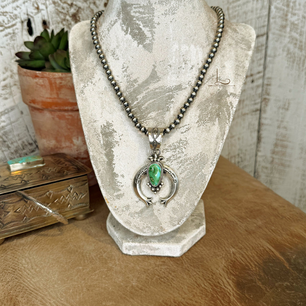 The Sterling Silver Pearl & Turquoise Naja Pendant Set