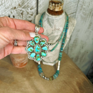 The Sonoran Turquoise Stamped Cluster Pendant