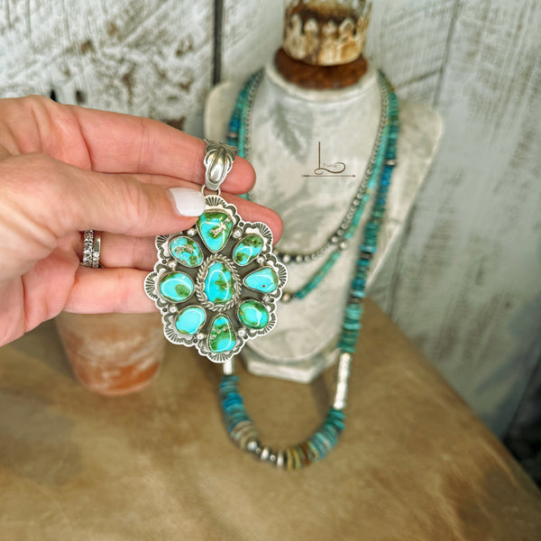The Sonoran Turquoise Stamped Cluster Pendant