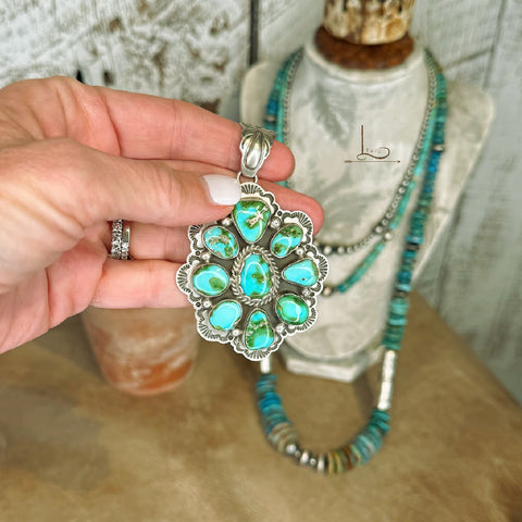 The Sonoran Turquoise Stamped Cluster Pendant