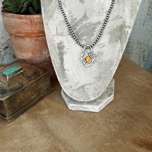 The Spiny & Sterling Stamped Heart Charm Pendant