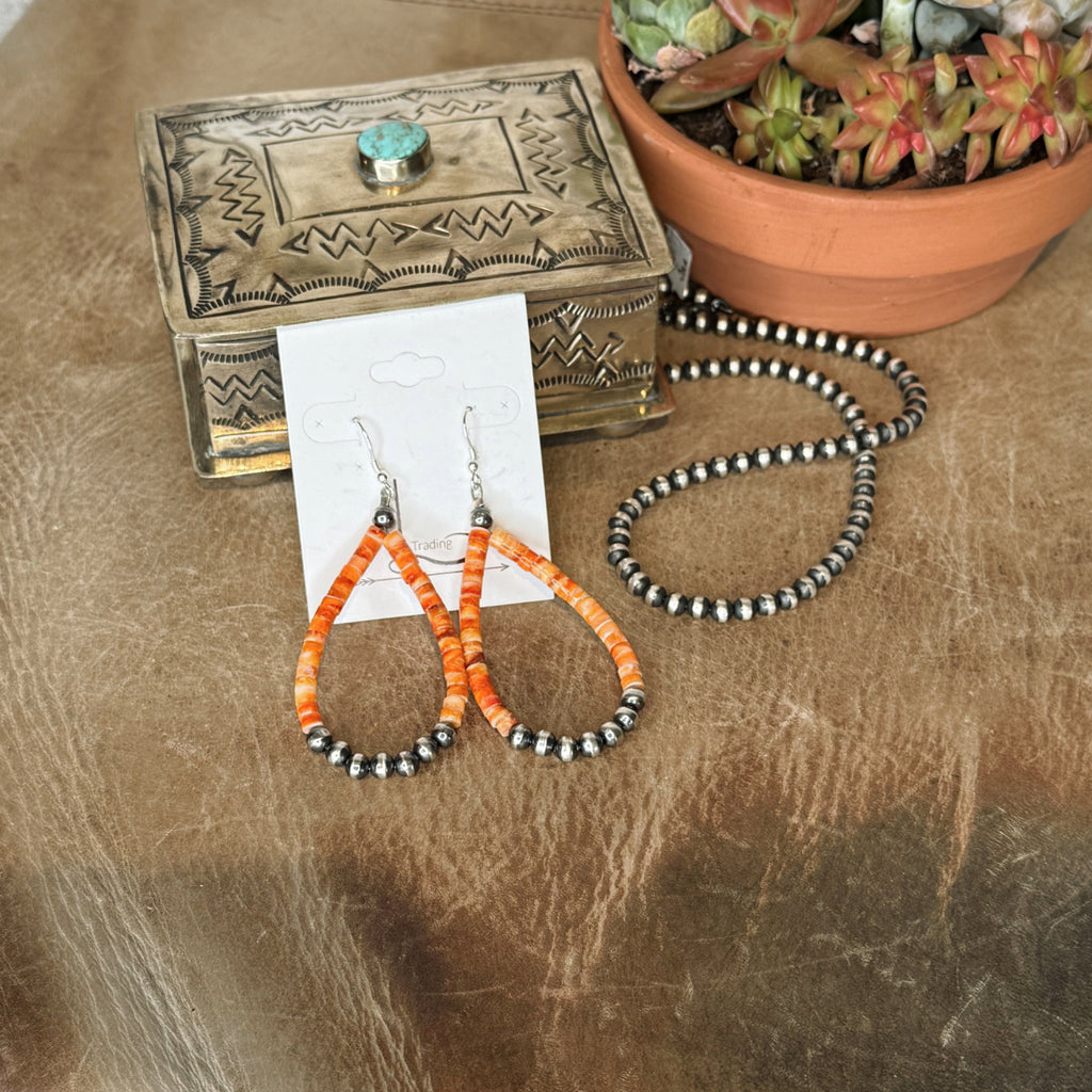 Heishi Spiny Teardrop Earrings