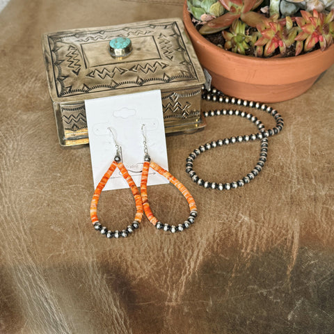 Heishi Spiny Teardrop Earrings