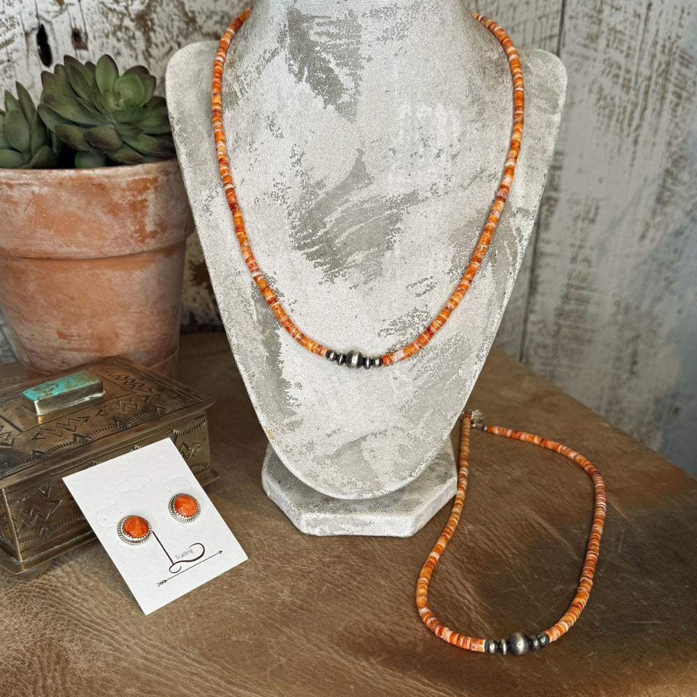 The Heishi Spiny & Sterling Silver Pearl Necklace