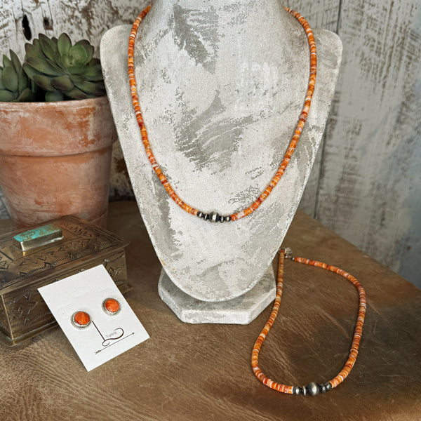 The Heishi Spiny & Sterling Silver Pearl Necklace