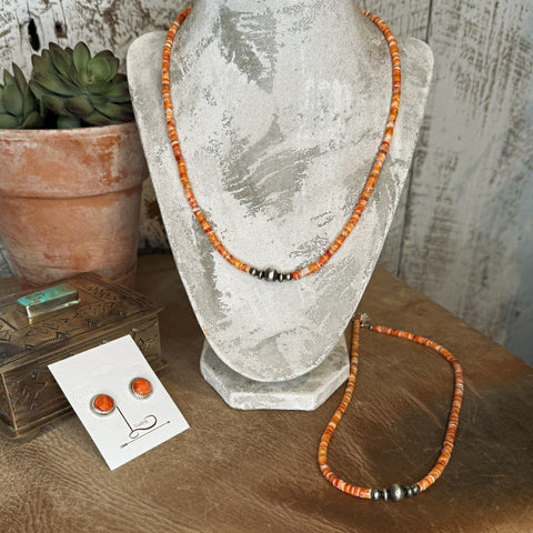 The Heishi Spiny & Sterling Silver Pearl Necklace