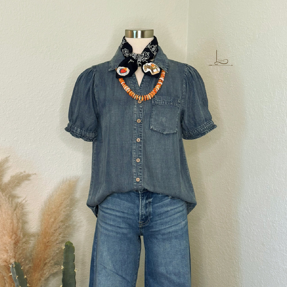 The Stevie Vintage Denim Top