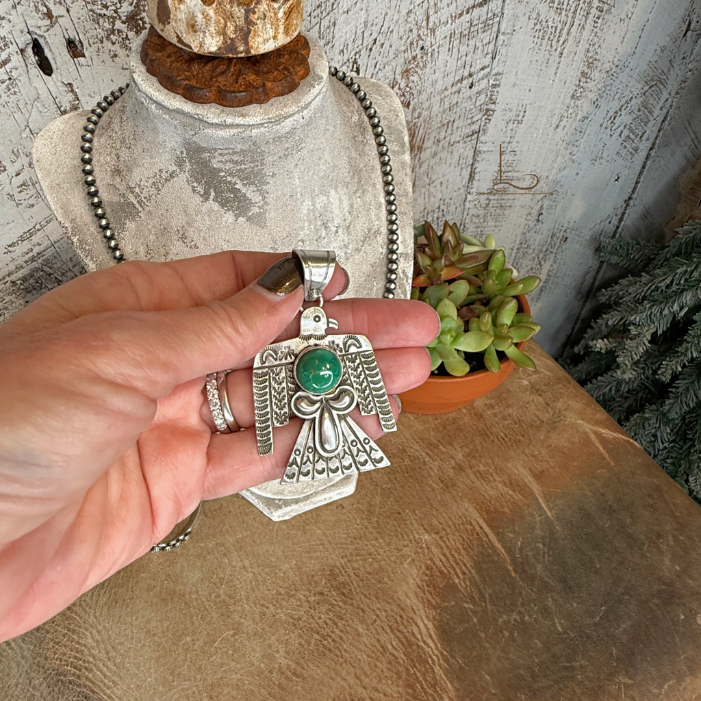 The Sonoran Turquoise Thunderbird Pendant