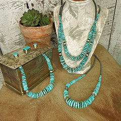 The Graduated Turquoise & Sterling Silver Pearl Necklace
