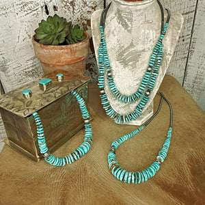 The Graduated Turquoise & Sterling Silver Pearl Necklace