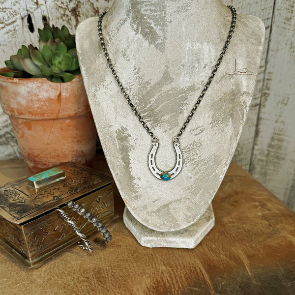 The Sterling & Turquoise Horseshoe Necklace