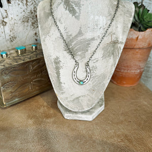 The Sterling & Turquoise Horseshoe Necklace