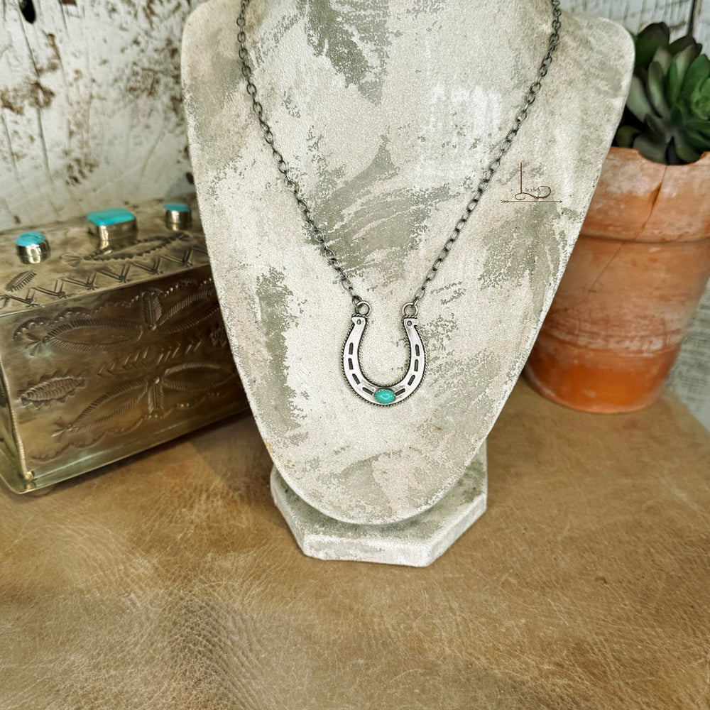 The Sterling & Turquoise Horseshoe Necklace