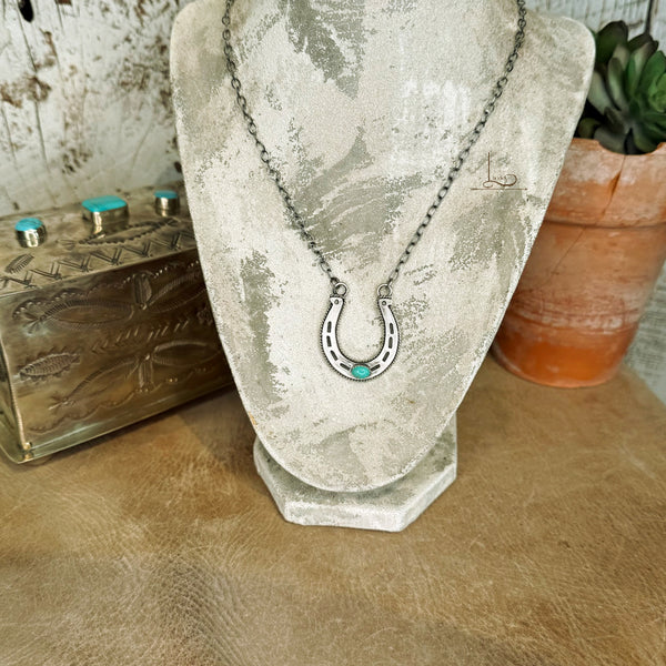The Sterling & Turquoise Horseshoe Necklace